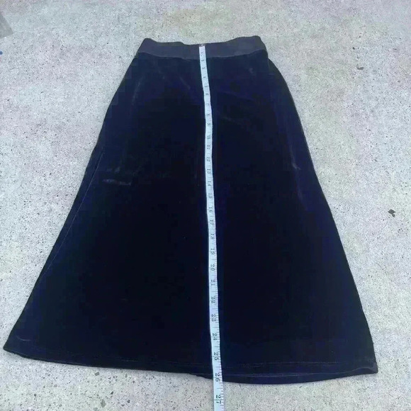 Vintage Y2K Girls Youth 7 Small Velvet Maxi Skirt Stretch Goth Whimsigoth Witchy - Picture 2 of 7